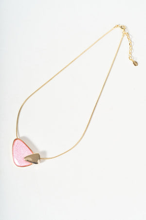 Carraig Donn Pink Stone Detail Gold Necklace