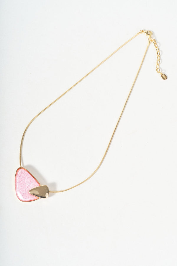 Carraig Donn Pink Stone Detail Gold Necklace