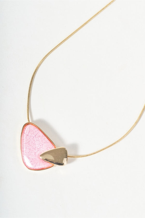 Carraig Donn Pink Stone Detail Gold Necklace