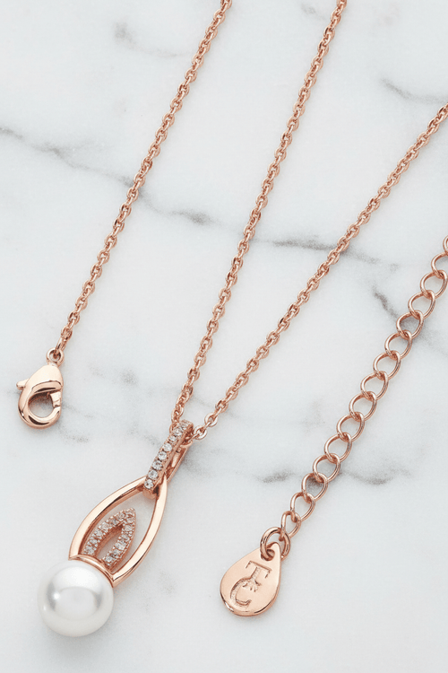 Pink Stone Flame Drop Pendant