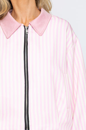 Carraig Donn Pink Stripe Varsity Jacket