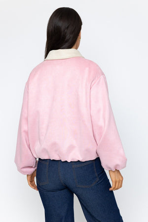 Carraig Donn Pink Suede Varsity Jacket