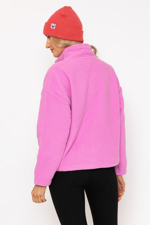 Carraig Donn Pink Teddy Fleece With Contrast Zip