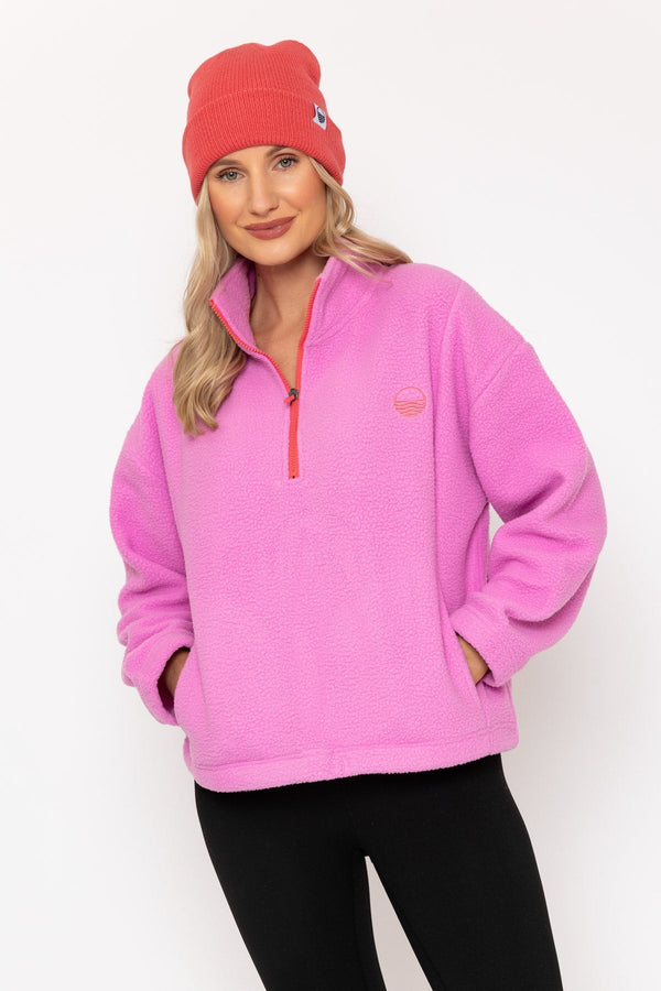Carraig Donn Pink Teddy Fleece With Contrast Zip