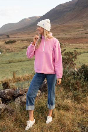 Carraig Donn Pink Teddy Fleece With Contrast Zip