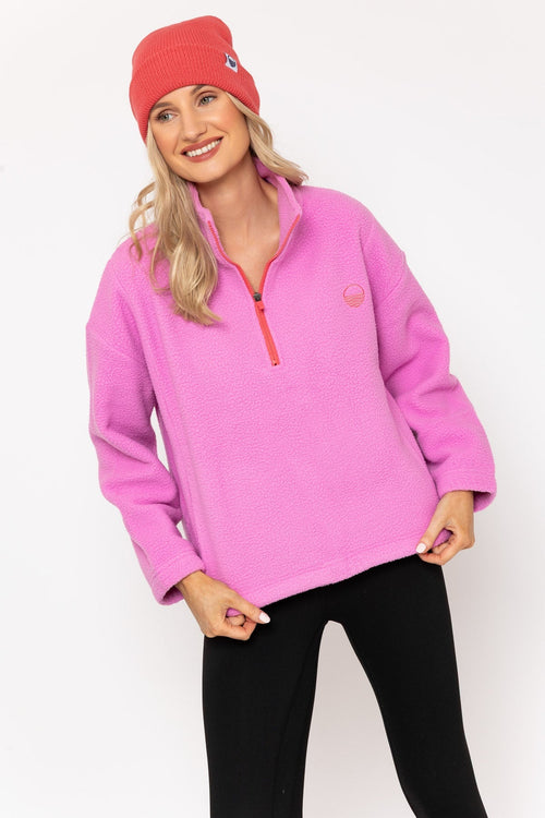 Carraig Donn Pink Teddy Fleece With Contrast Zip