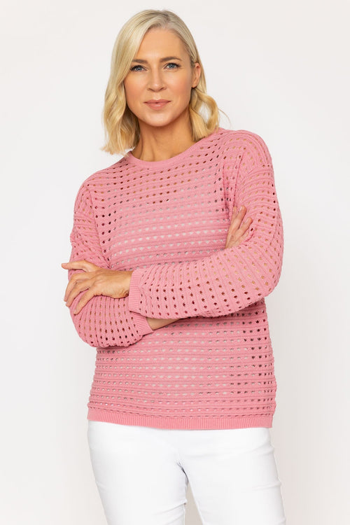 Pink Textured Sweater