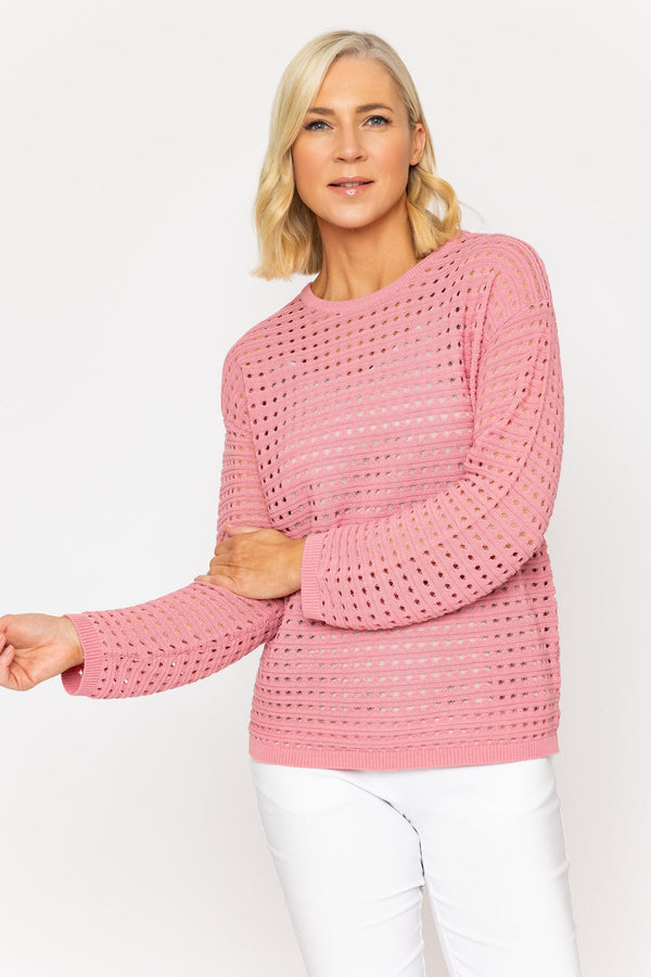 Carraig Donn Pink Textured Sweater