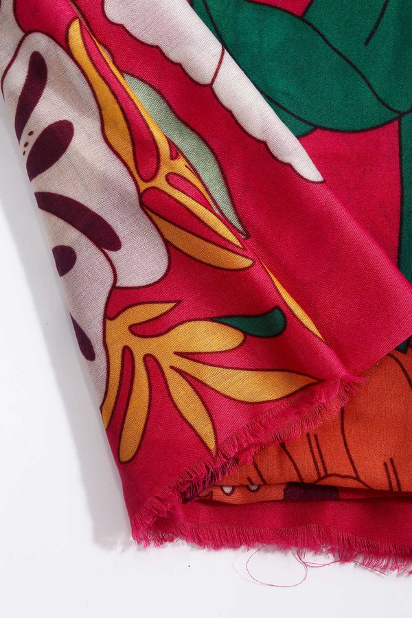 Carraig Donn Pink Tropical Print Scarf