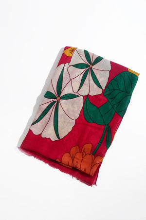 Carraig Donn Pink Tropical Print Scarf