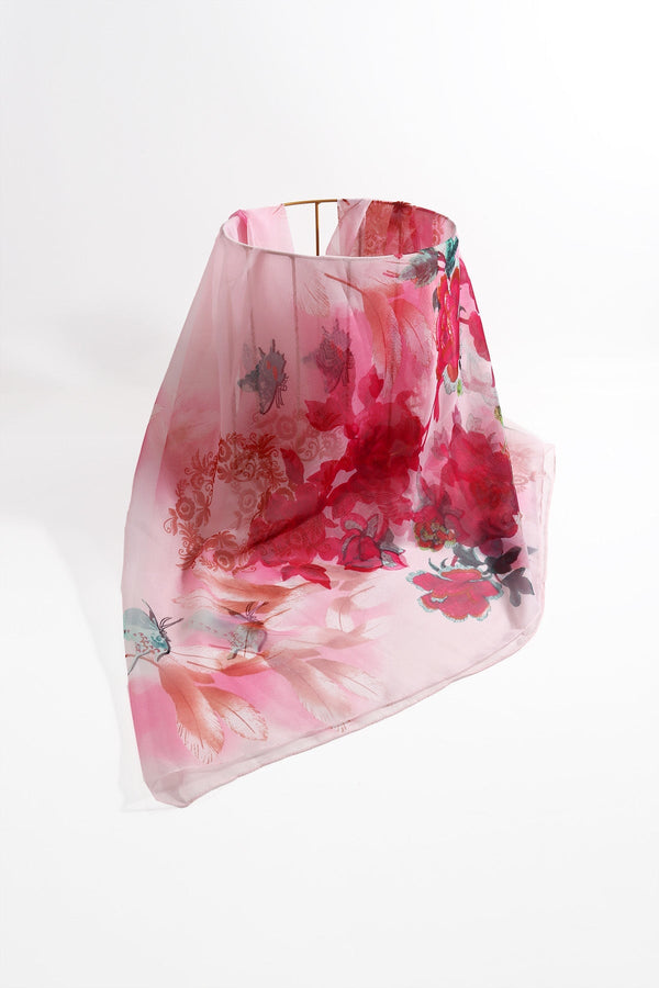 Carraig Donn Pink Two Tone Floral Scarf