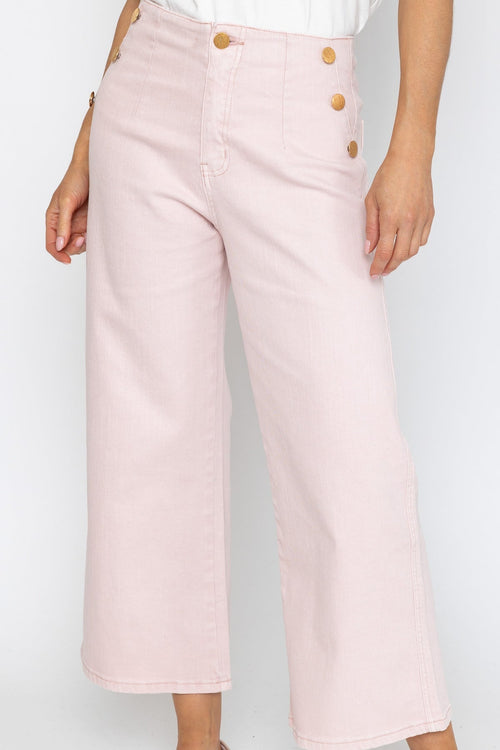 Carraig Donn Pink Wide Leg Cropped Jeans