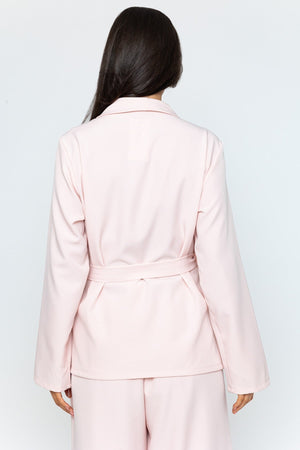 Carraig Donn Pink Wrap Tie Side Blazer
