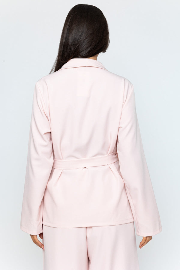 Carraig Donn Pink Wrap Tie Side Blazer