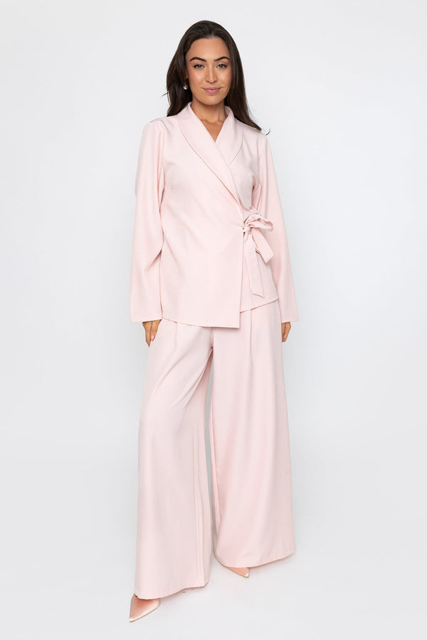 Carraig Donn Pink Wrap Tie Side Blazer
