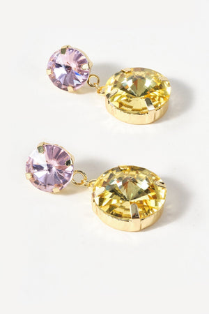 Carraig Donn Pink & Yellow Crystal Drop Earrings
