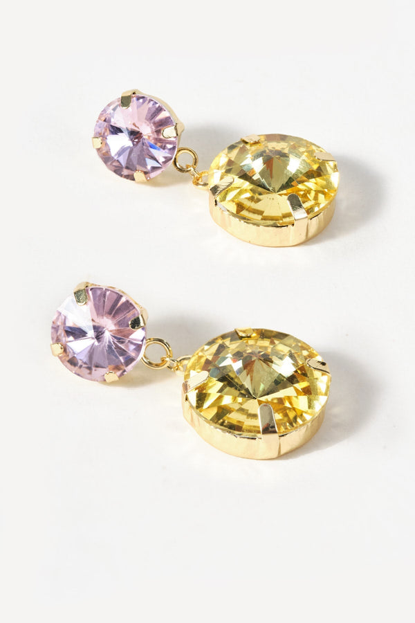 Carraig Donn Pink & Yellow Crystal Drop Earrings