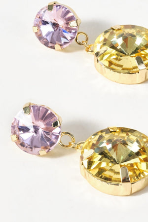 Carraig Donn Pink & Yellow Crystal Drop Earrings