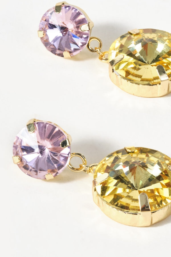 Carraig Donn Pink & Yellow Crystal Drop Earrings