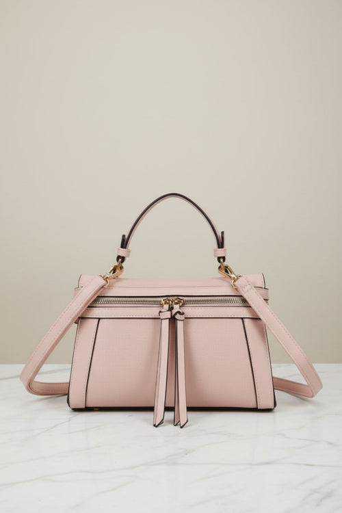 Pink Zip Detail Grab Handle Bag