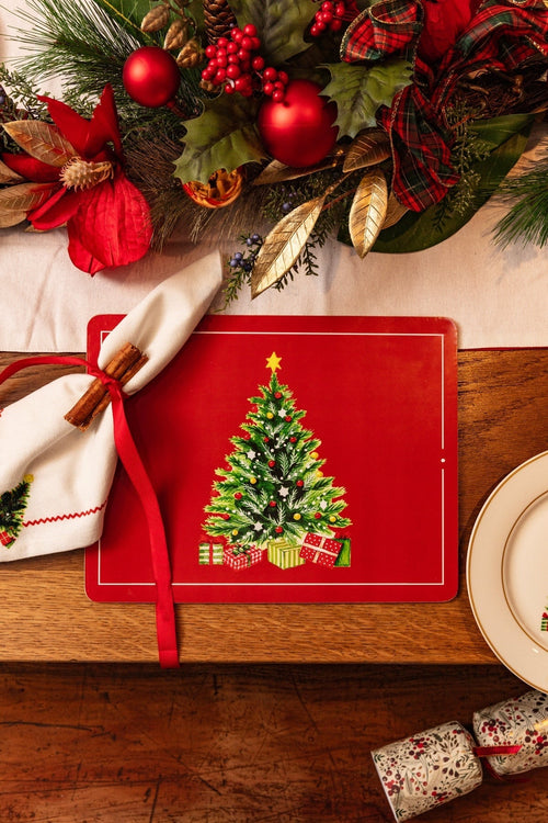 Set Of 6 Christmas Tree Placemats