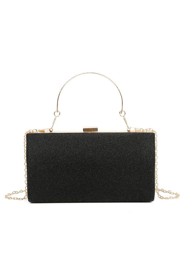 Carraig Donn Pleated Sparkle Black Clutch Bag