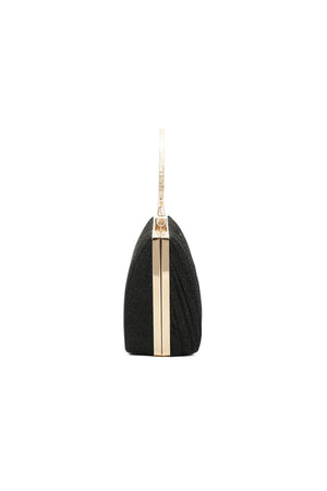 Carraig Donn Pleated Sparkle Black Clutch Bag