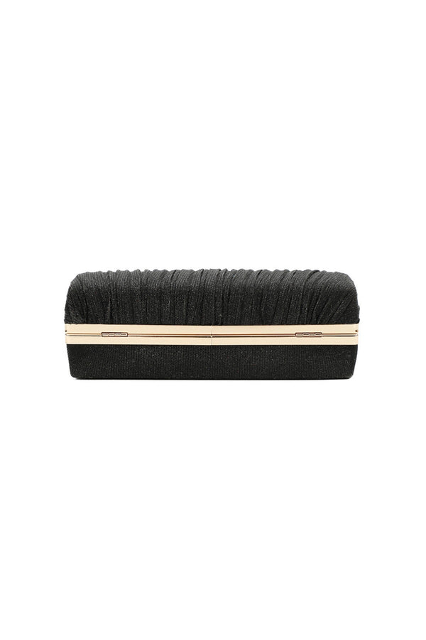 Carraig Donn Pleated Sparkle Black Clutch Bag