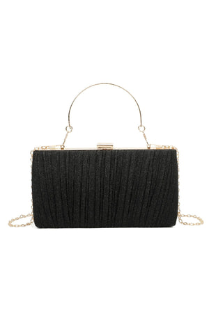 Carraig Donn Pleated Sparkle Black Clutch Bag