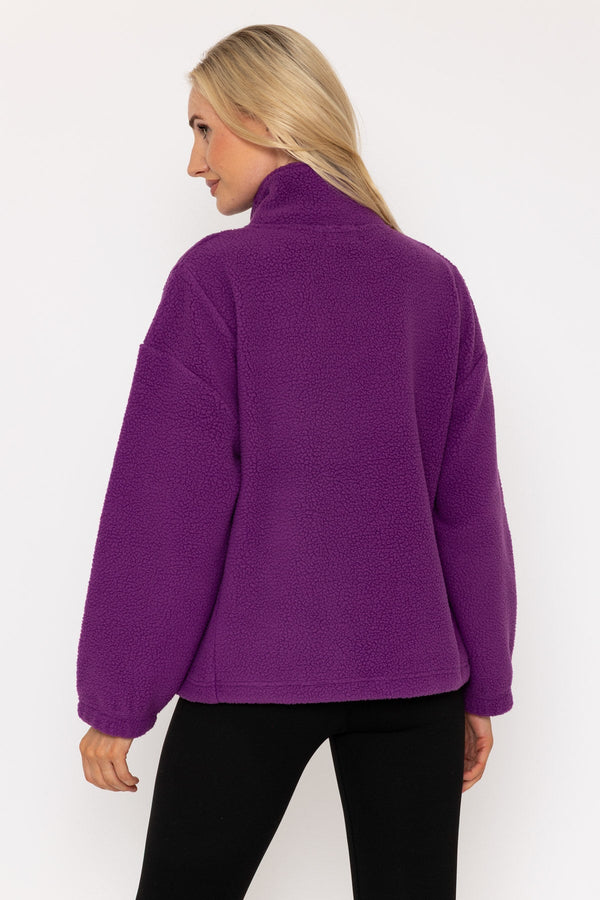Carraig Donn Plum Purple Fleece With Contrast Zip