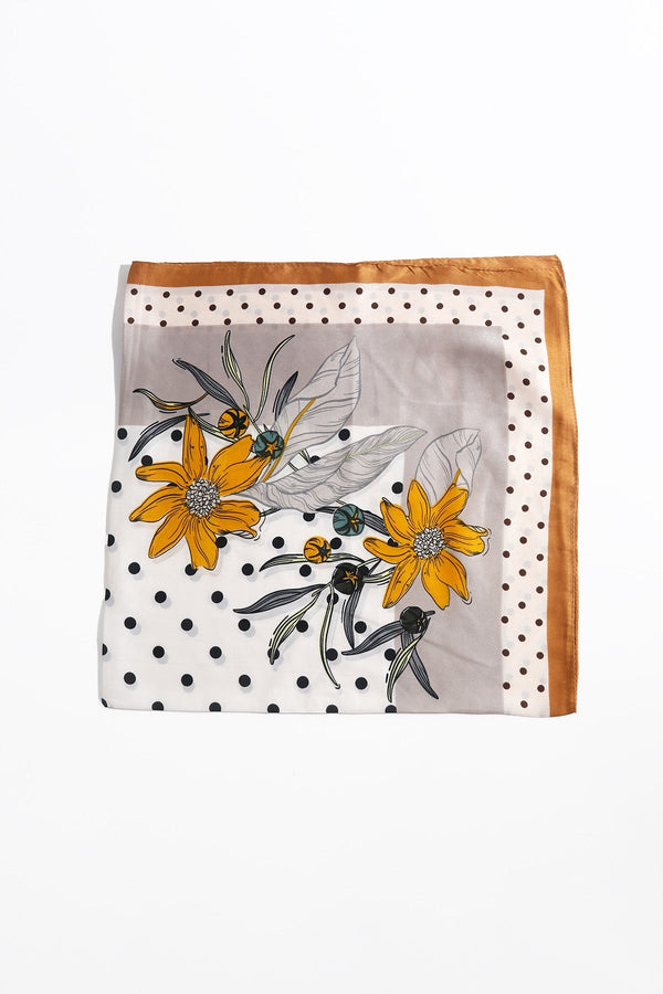Carraig Donn Polka Dot Gold Border Neckerchief Scarf