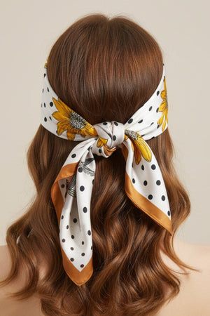 Carraig Donn Polka Dot Gold Border Neckerchief Scarf
