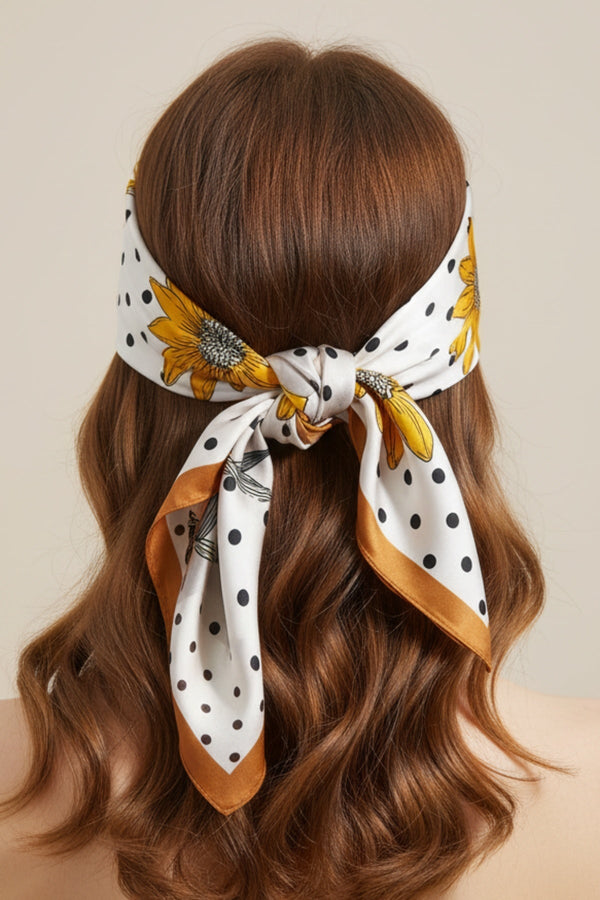 Carraig Donn Polka Dot Gold Border Neckerchief Scarf