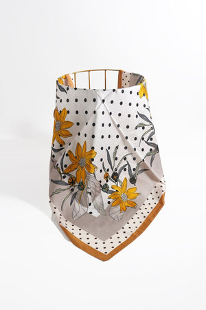 Carraig Donn Polka Dot Gold Border Neckerchief Scarf