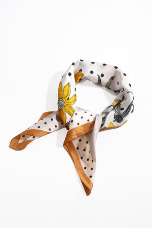 Carraig Donn Polka Dot Gold Border Neckerchief Scarf