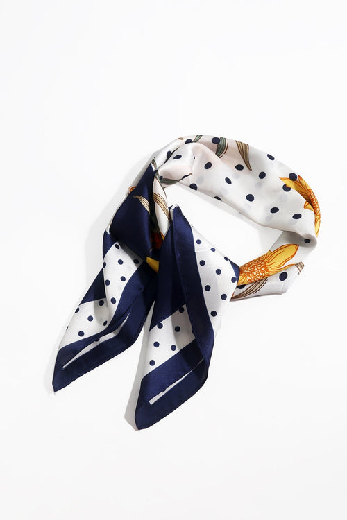 Carraig Donn Polka Dot Navy Border Neckerchief Scarf