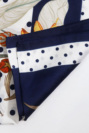 Carraig Donn Polka Dot Navy Border Neckerchief Scarf