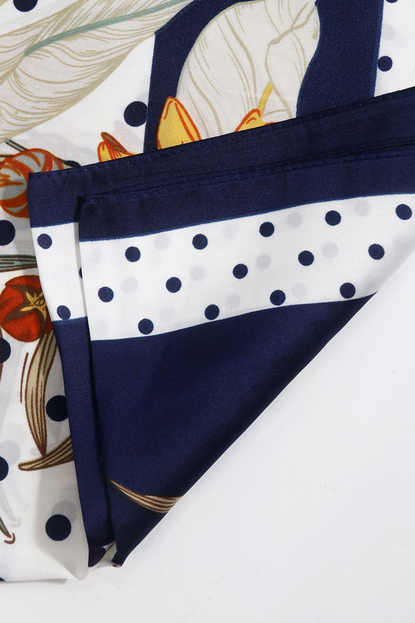 Carraig Donn Polka Dot Navy Border Neckerchief Scarf