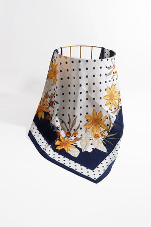 Carraig Donn Polka Dot Navy Border Neckerchief Scarf