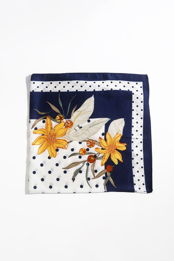 Carraig Donn Polka Dot Navy Border Neckerchief Scarf