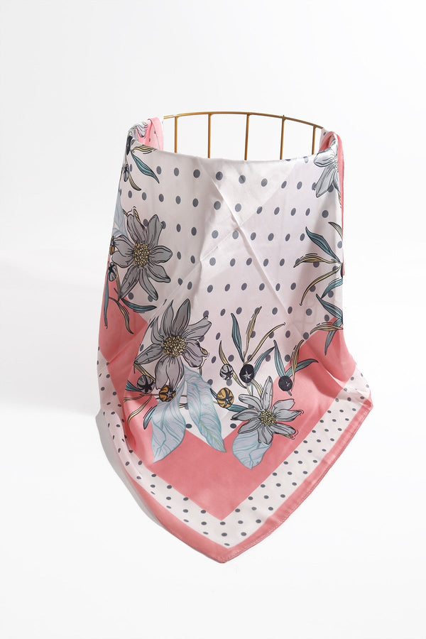 Carraig Donn Polka Dot Pink Border Neckerchief Scarf