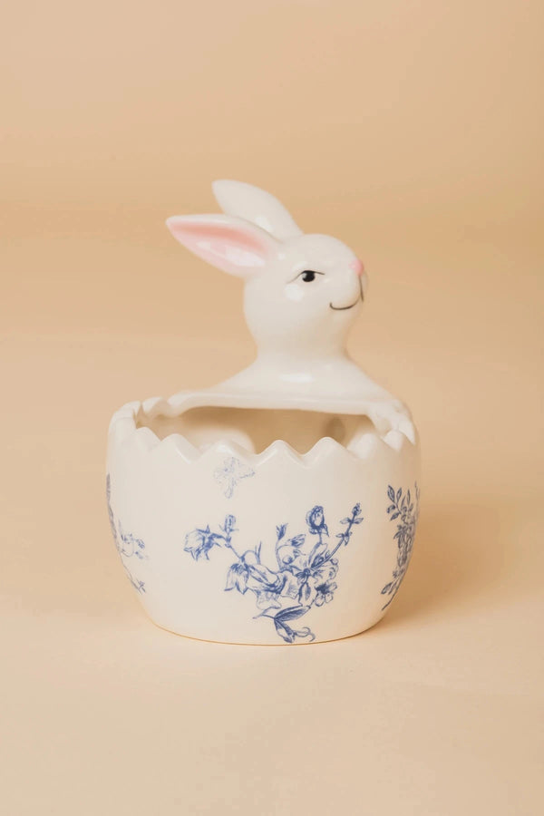 Carraig Donn Porcelain Bunny Pot Blue
