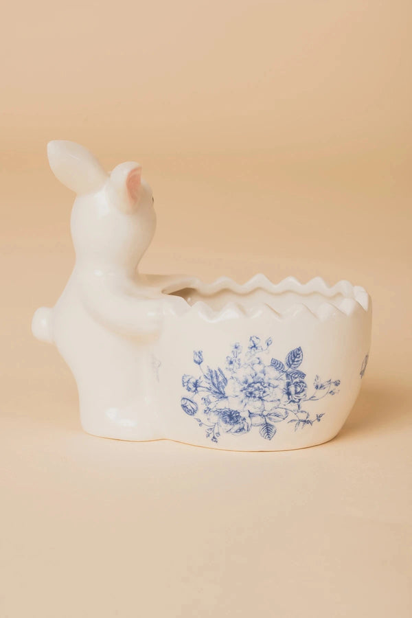Carraig Donn Porcelain Bunny Pot Blue