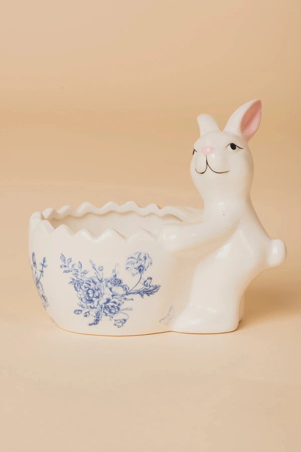 Carraig Donn Porcelain Bunny Pot Blue