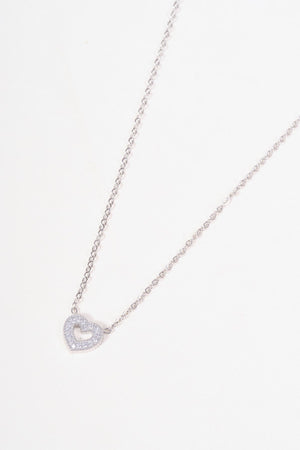 Carraig Donn Pretty Silver Heart Necklace