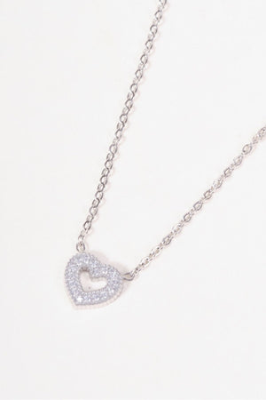 Carraig Donn Pretty Silver Heart Necklace