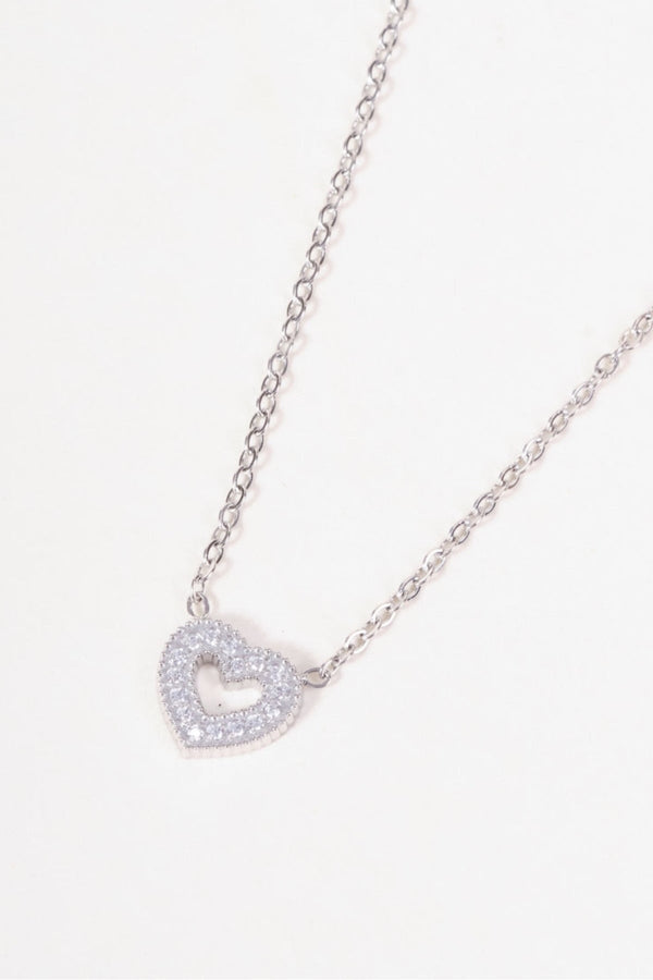 Carraig Donn Pretty Silver Heart Necklace