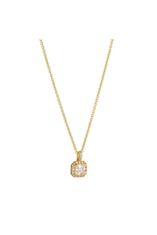 Princess Cut White Pendant Necklace