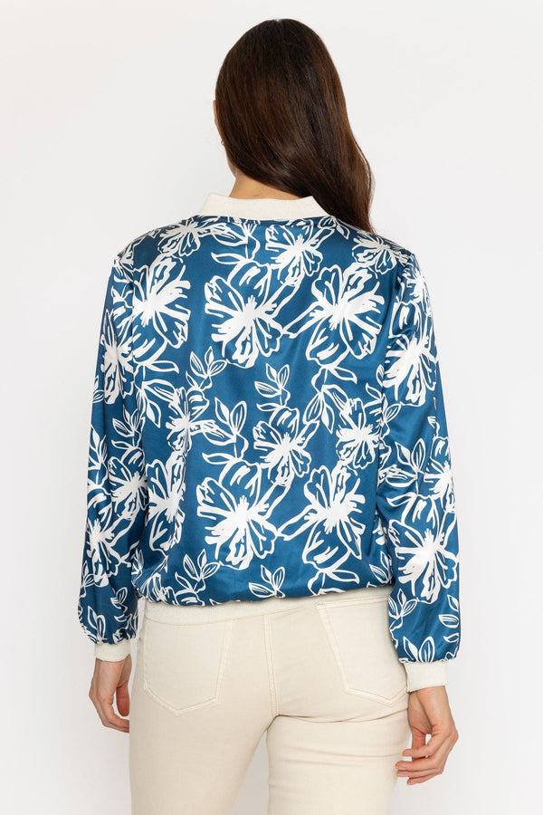 Carraig Donn Printed Bomber Jacket in Navy