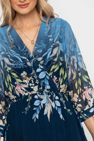 Carraig Donn Printed Hannah Midi Dress in Navy